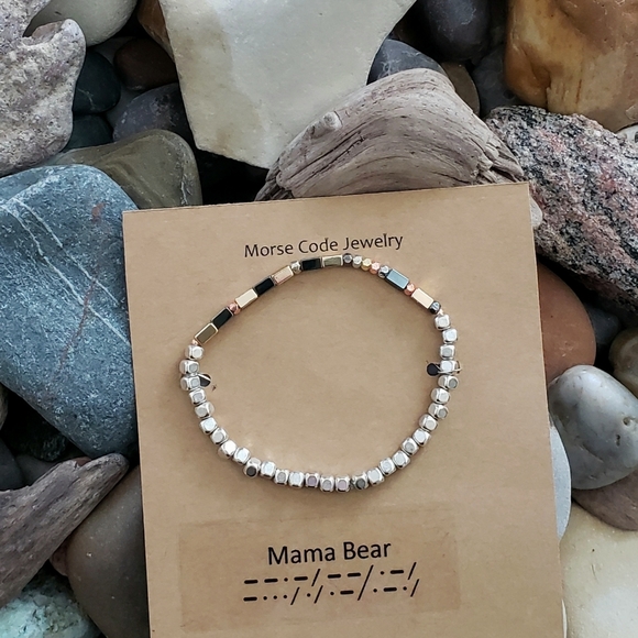 Mama Bear Morse Code Bracelet - Picture 2 of 3